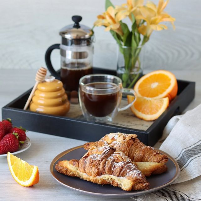 Enjoy Your Afternoon Tea Or Coffee With Our Delicious Almond Croissant! 🌼🥐