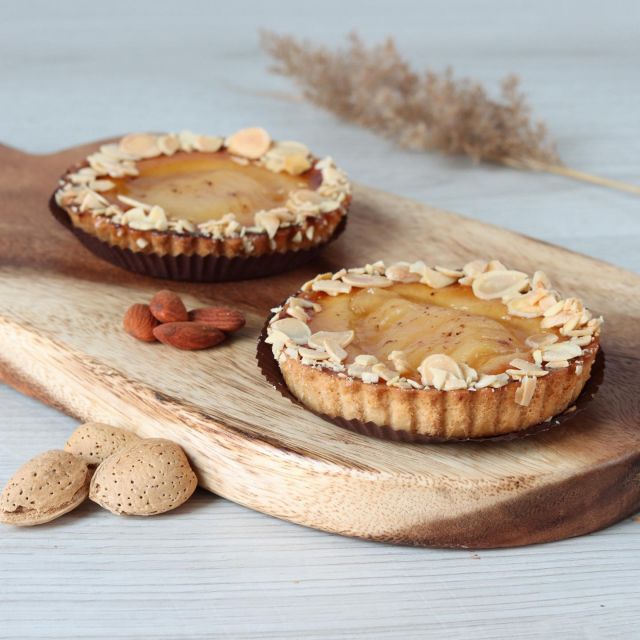 Sweet Crust And Almond Cream, Topped With Sliced William Pears. Order Pear Sabayon Online Or Pick Up In Store! 🍁🍂